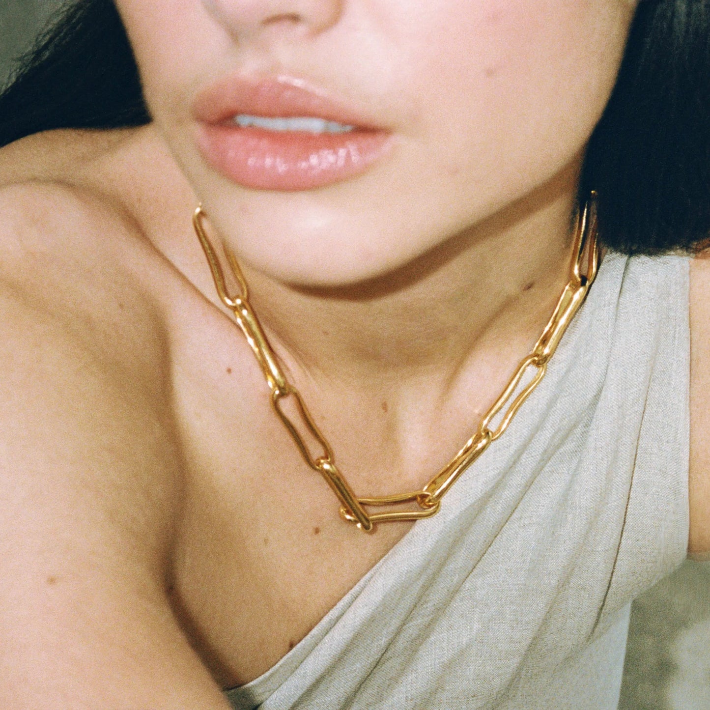 Chunky Link Necklace Gold