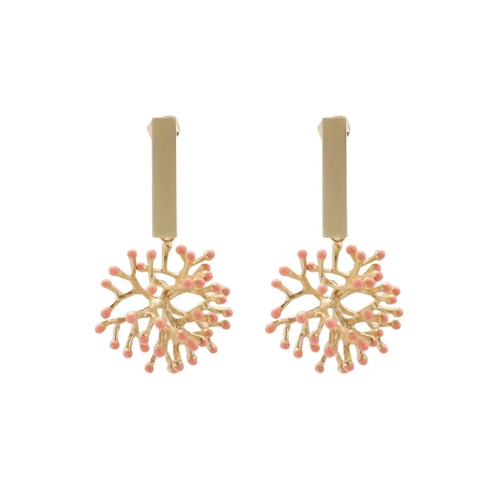 Gaia Earrings Coral