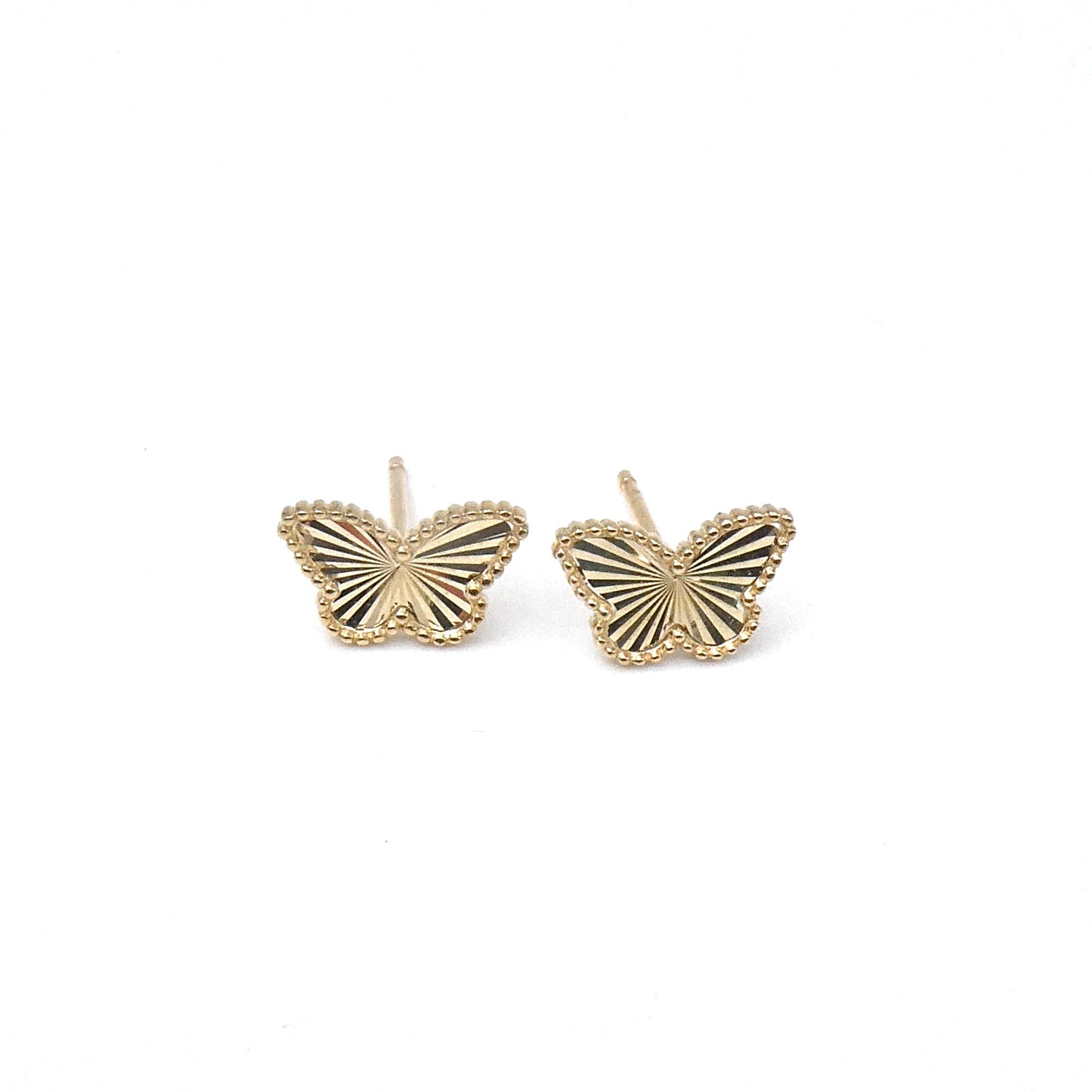 A 9kt gold faceted butterfly studs