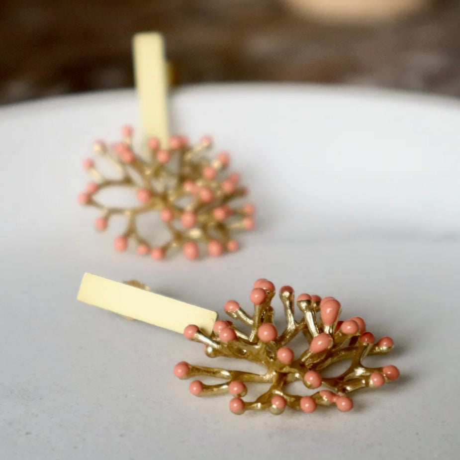 Gaia Earrings Coral