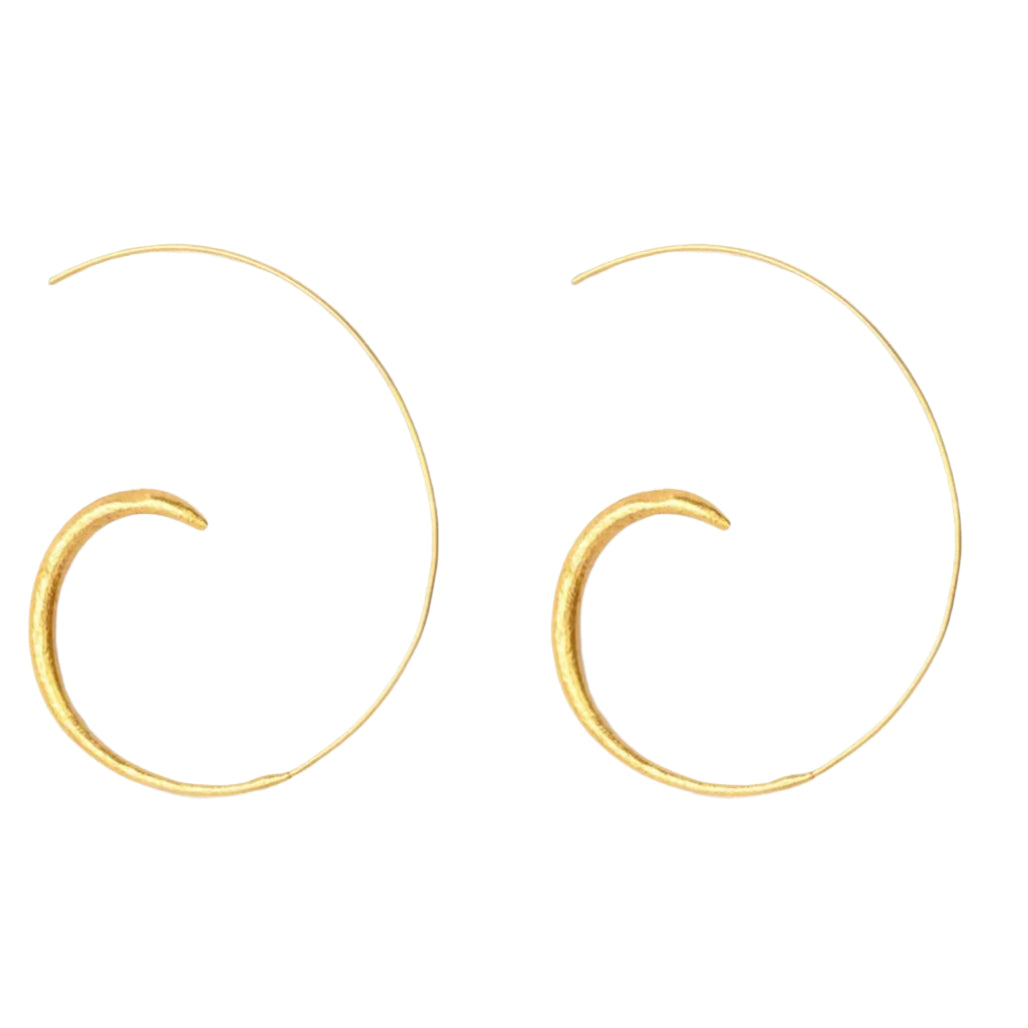 Aegina gold Pull through Hoop Earrings