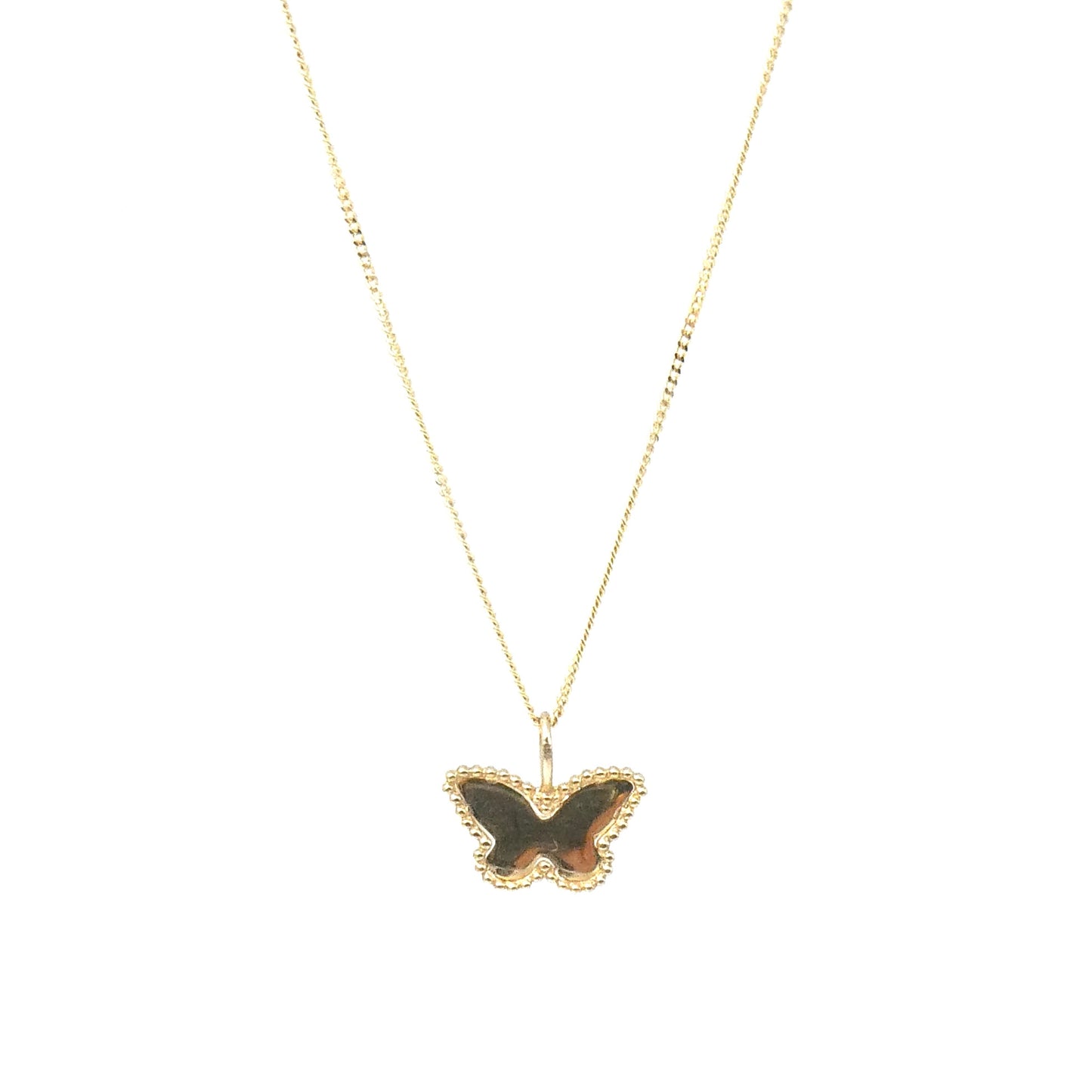 A 9kt gold faceted Butterfly pendant, a new contemporary piece.