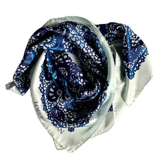 Silk Twill scarf Seri Serge & Charcoal