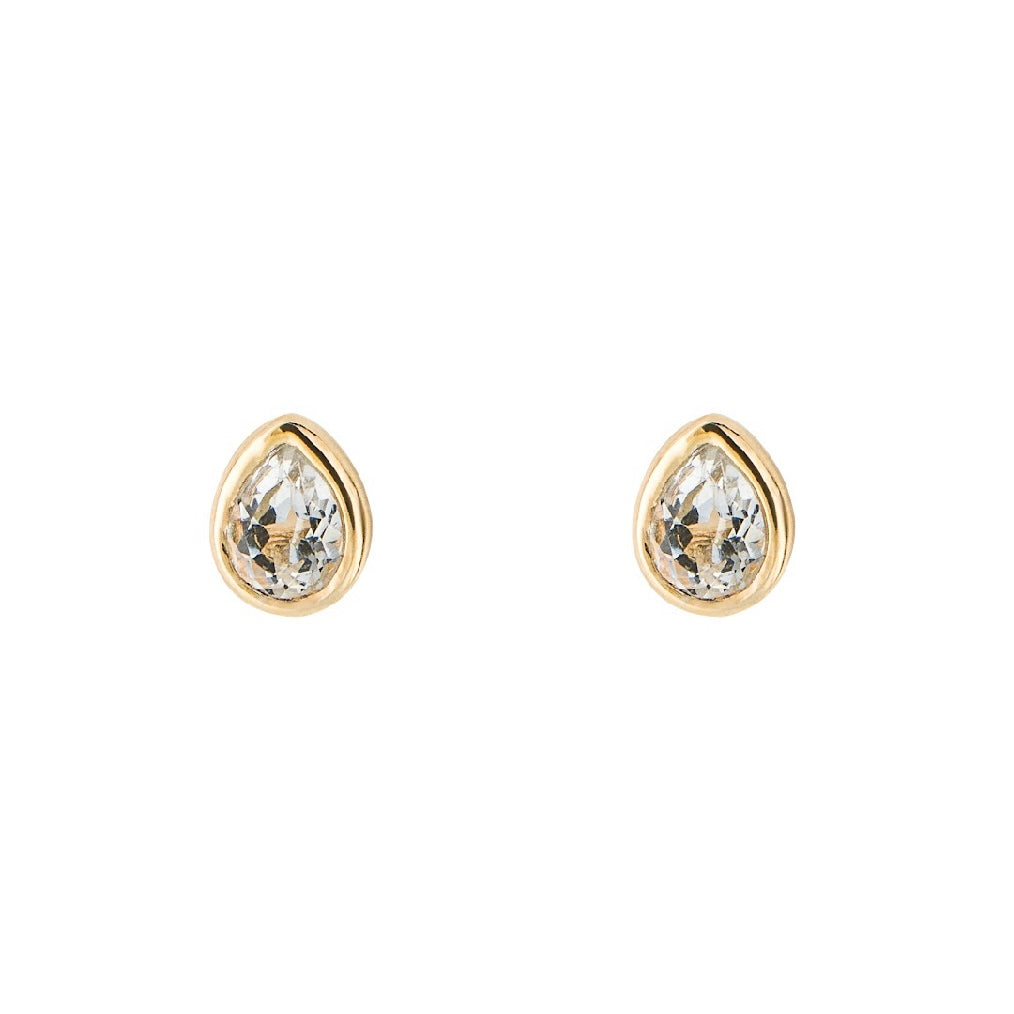 White Topaz Studs