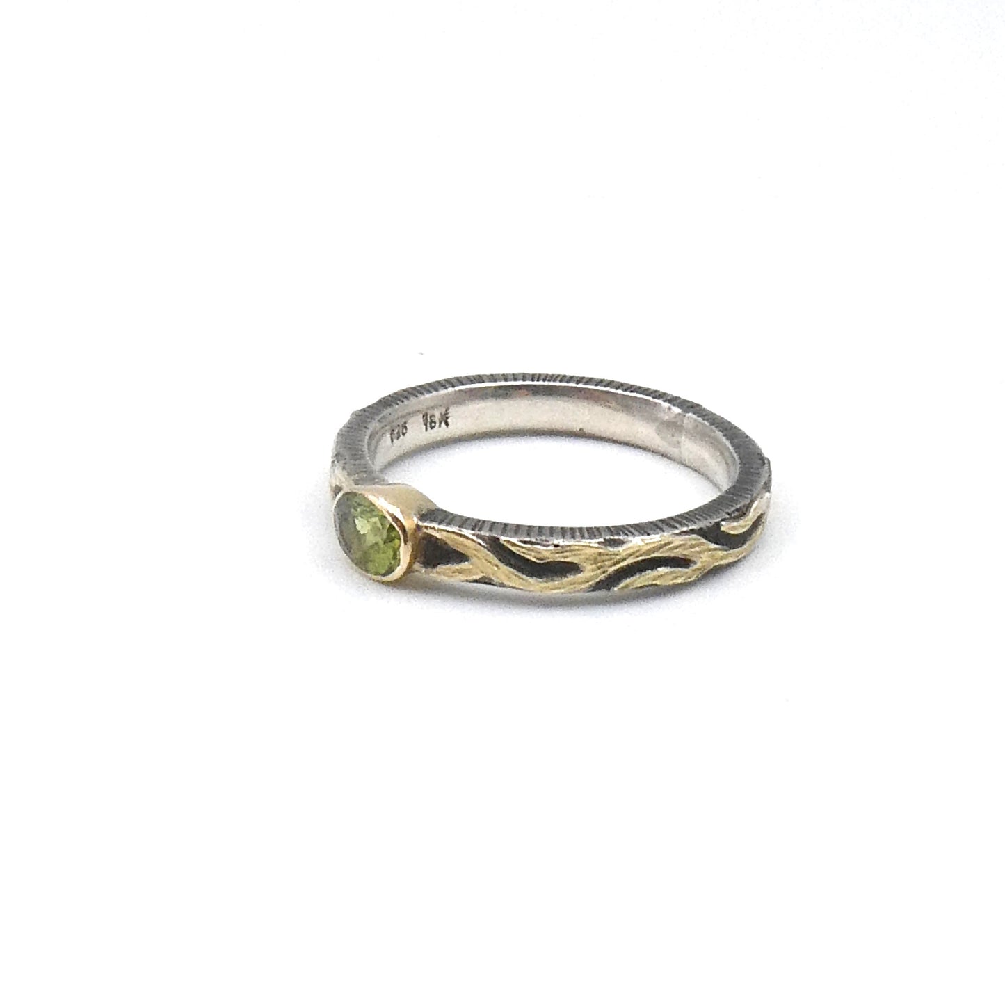 Peridot ring Sterling Silver and 18kt gold.