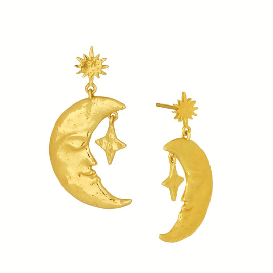 Crescent Moon Drop Earrings