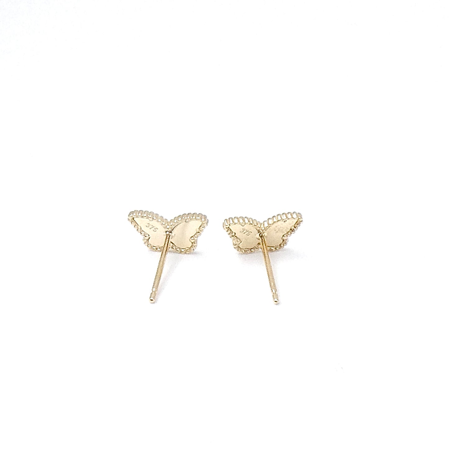 A pair of 9kt gold faceted butterfly studs