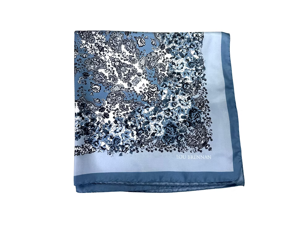 Mary Denim blue and Tonal Roses Mini