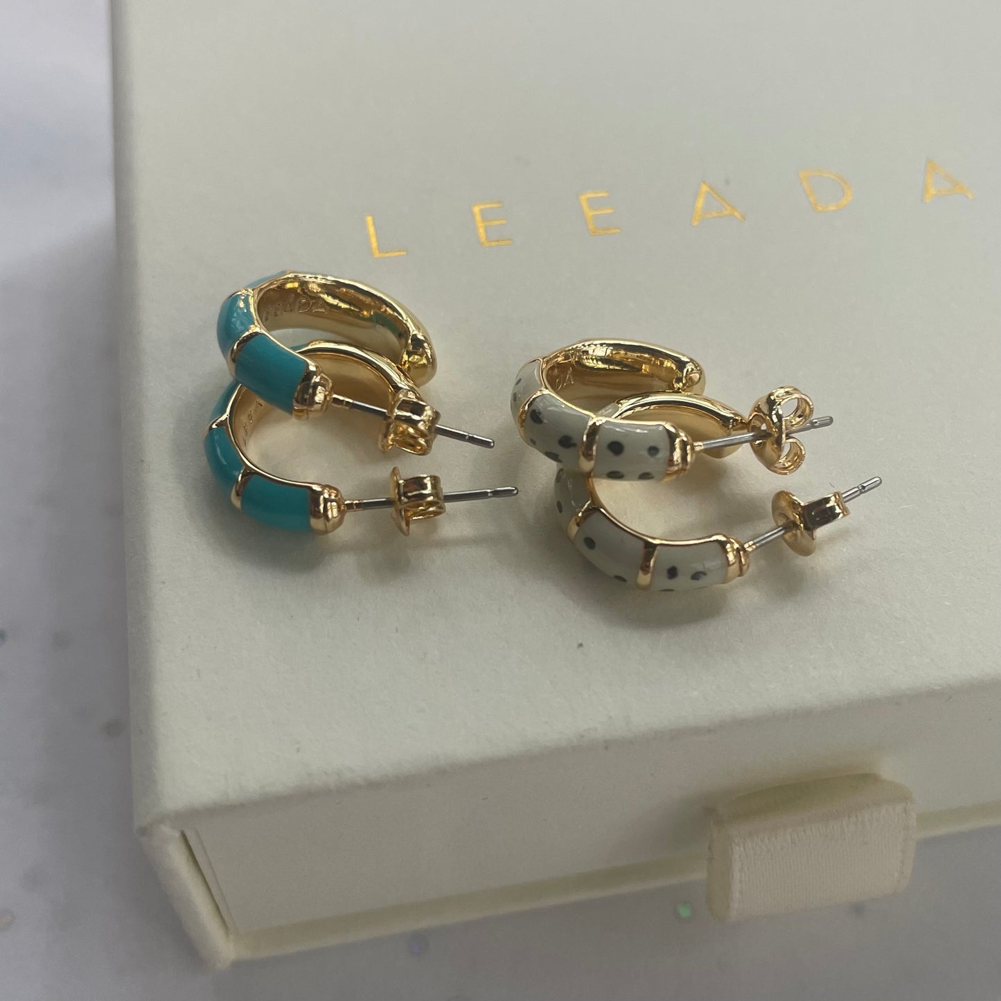 Turquoise Enamel Hoops