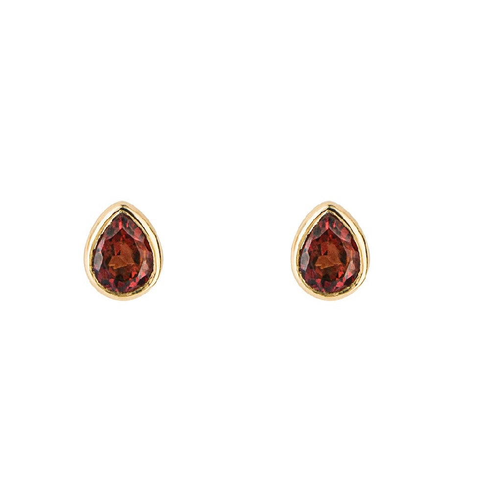Garnet Birthstone Studs