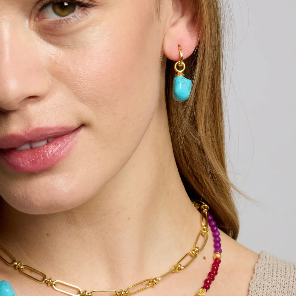Ava turquoise drop Huggie Earring