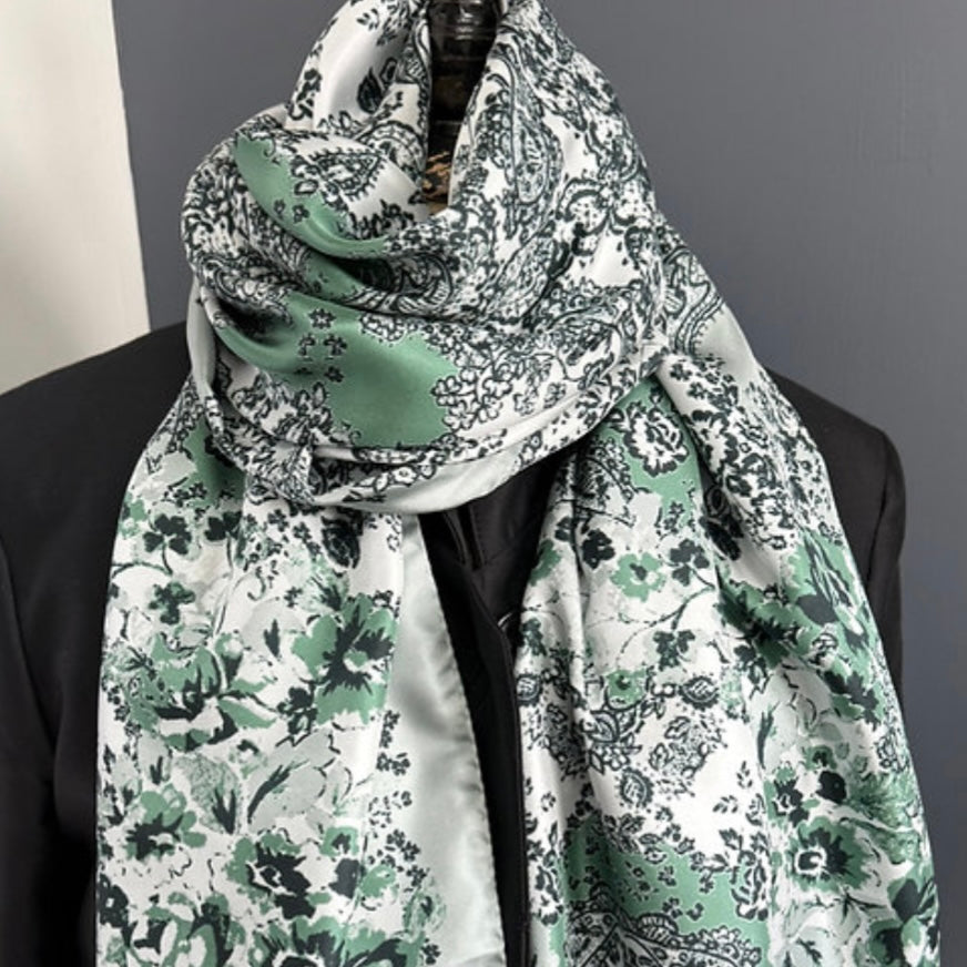 Maebh Antique Green, Viridian & Tonal Roses