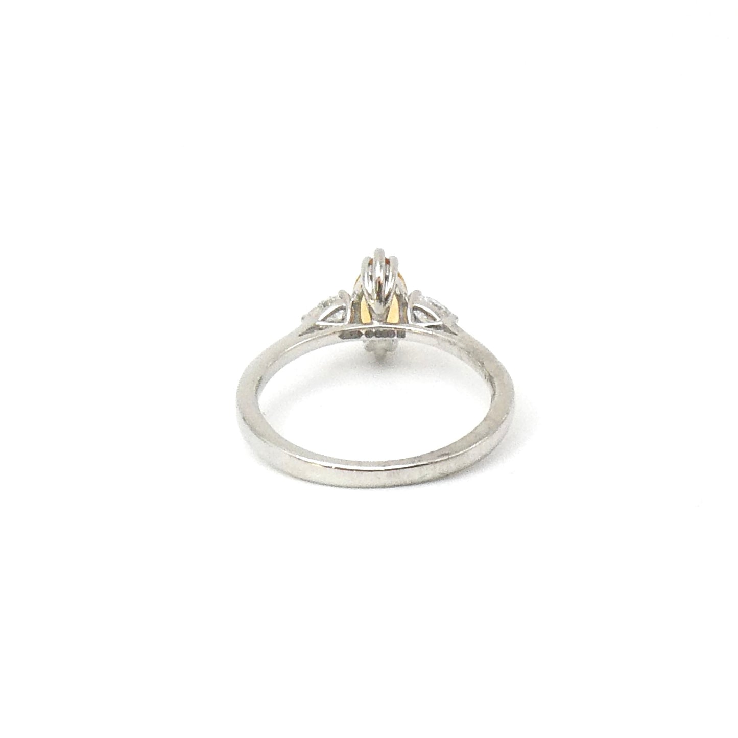 Marquise citrine ring with pear shaped lab diamonds in Palladium