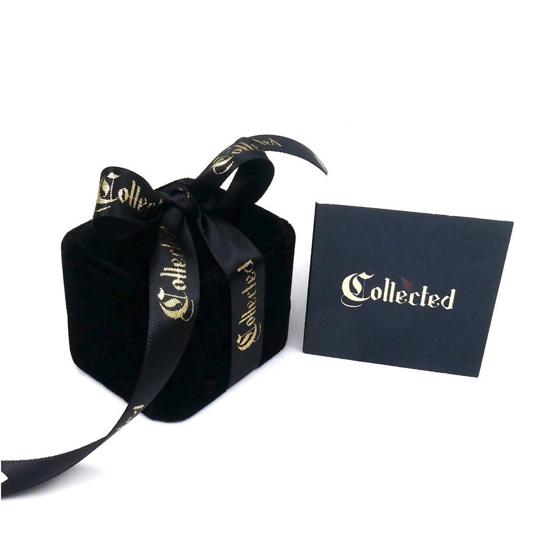 Antique gypsy ring set with tiny diamond accents.