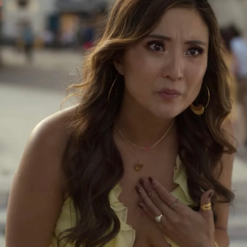 Feather gold Pull through Hoop Earrings