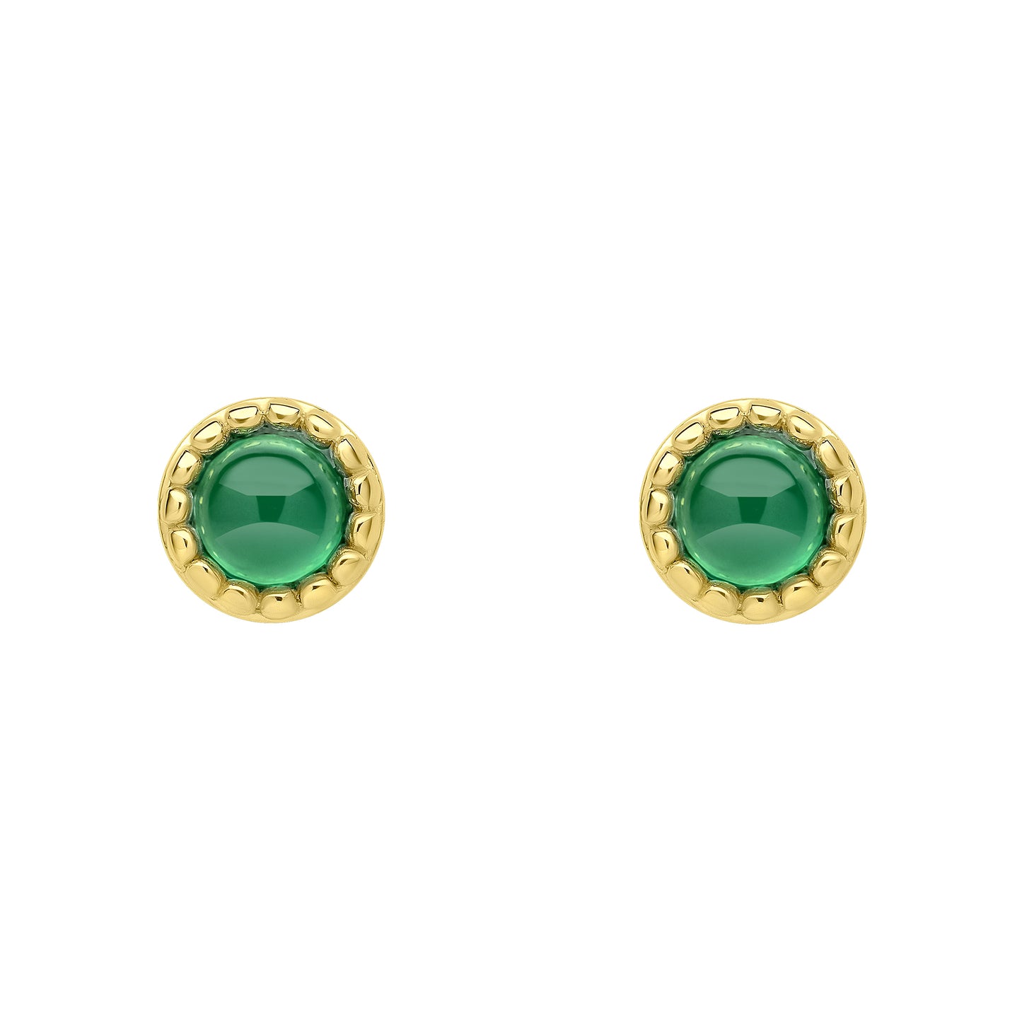 Green Chalcedony Studs