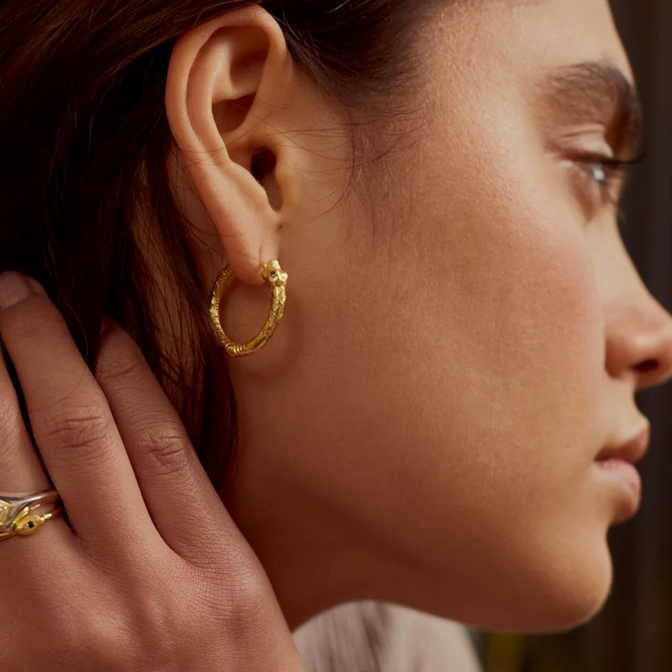 Emerald Eye Snake Hoops