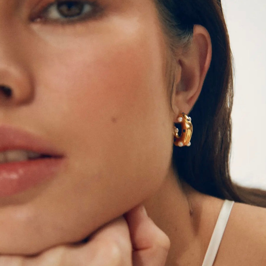 Lua Earrings Pearl and Blue