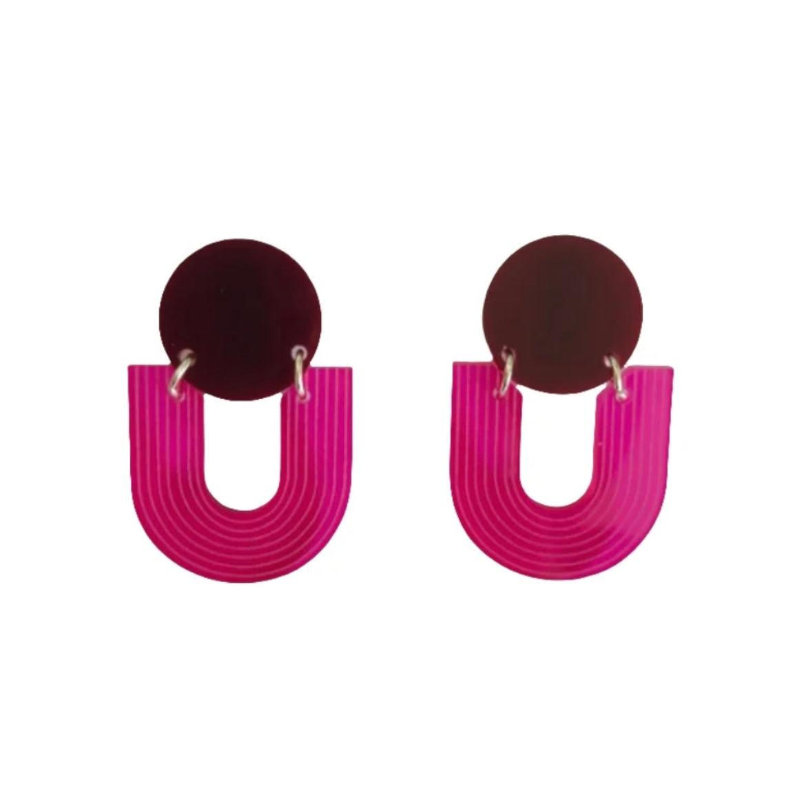 Arc Etched Cerise & Burgandy