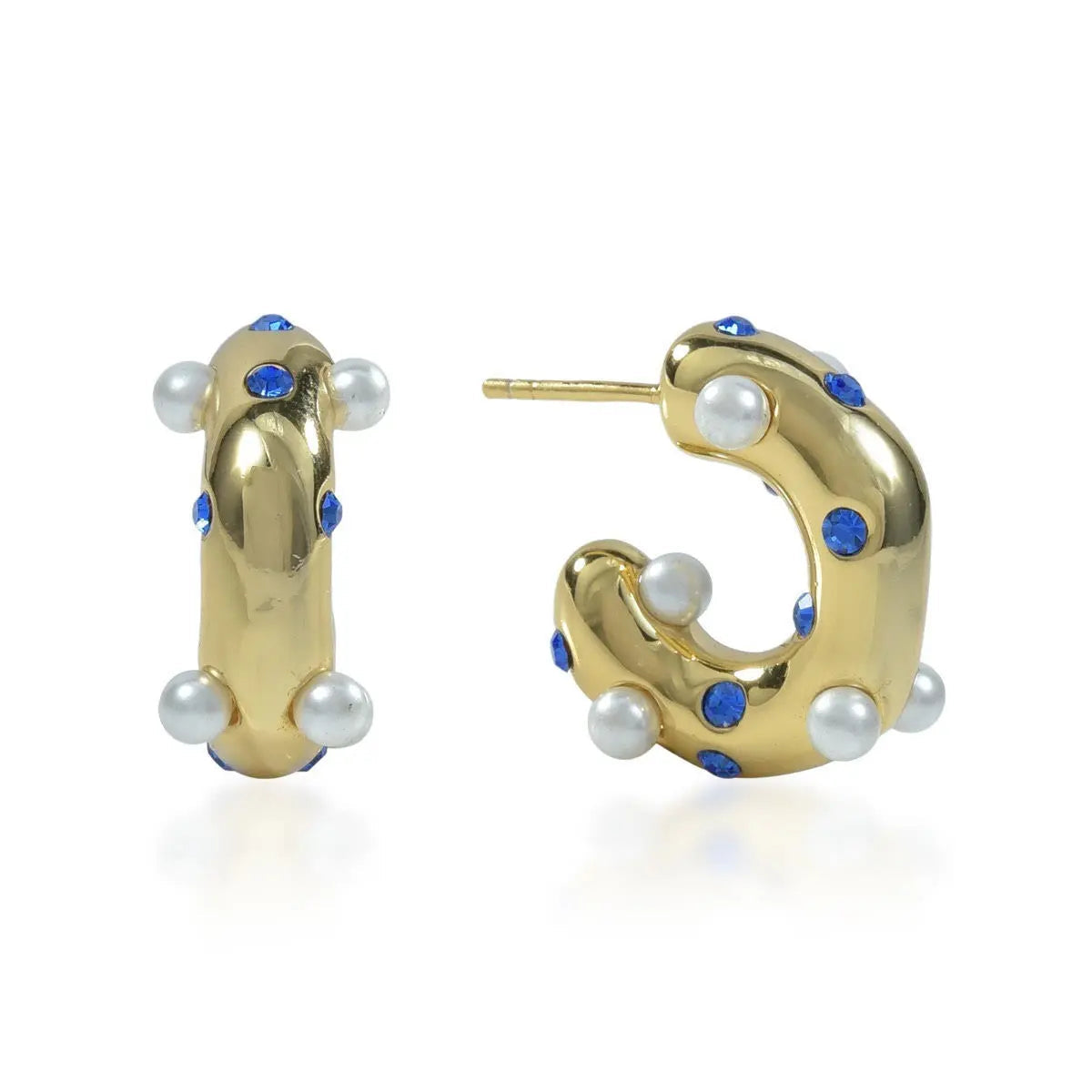 Lua Earrings Pearl and Iolite