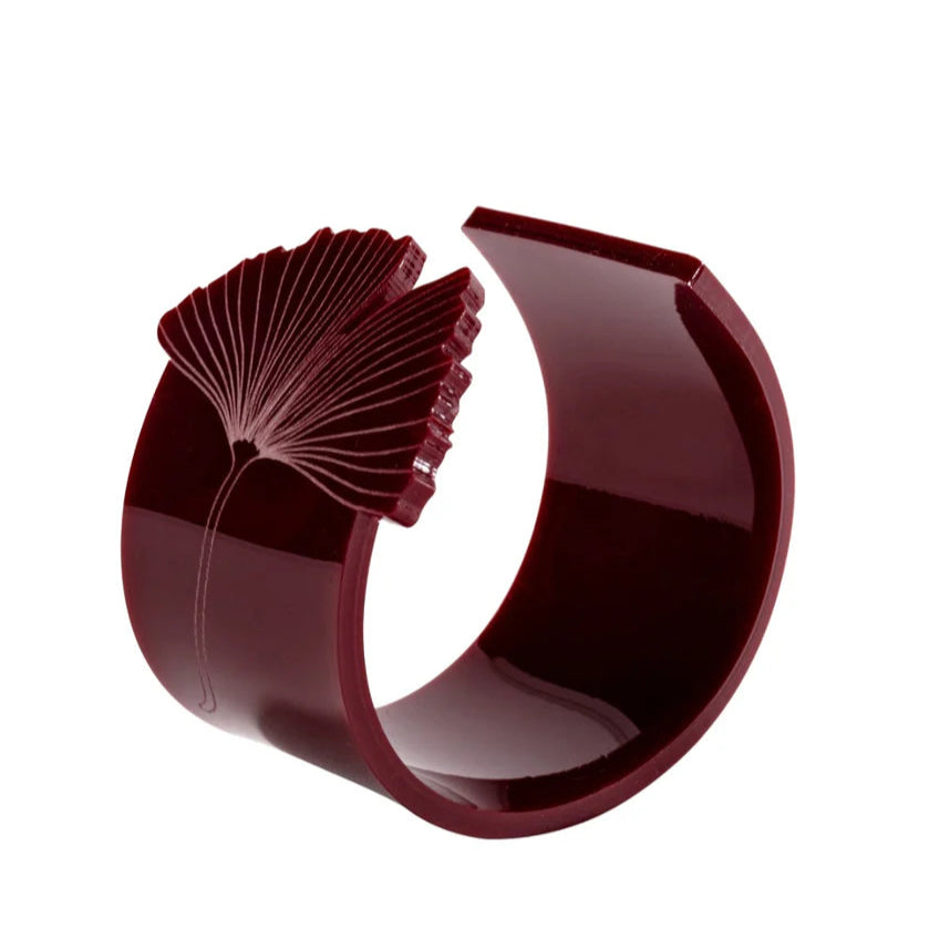 Ginkgo cuff in Burgandy