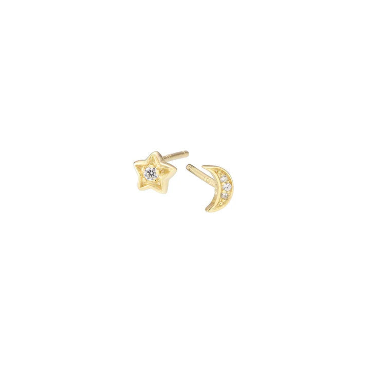 Star and moon stud