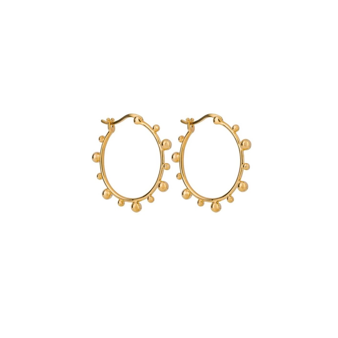 Gold plated Beaded Hoops. - Collected