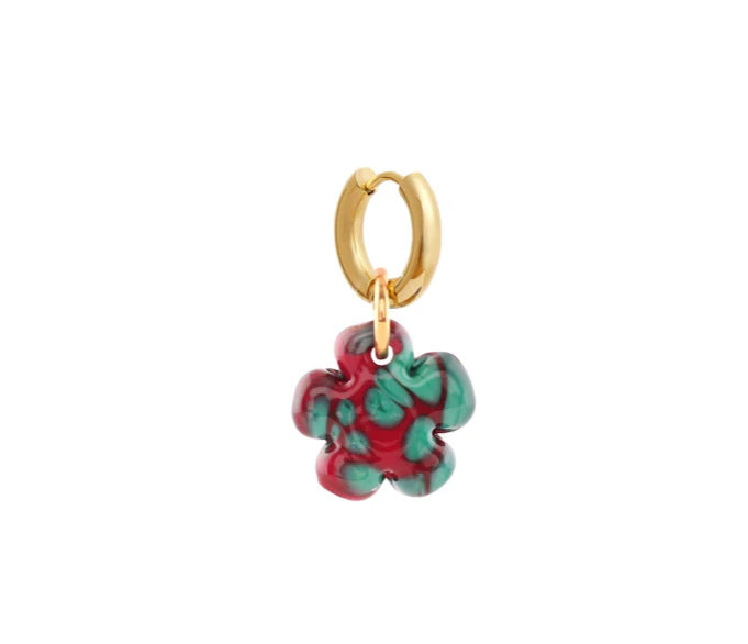 Red & Green Clover Earrings