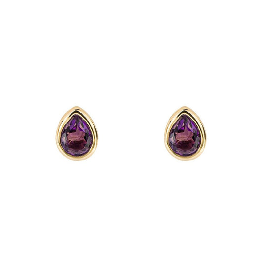 Amethyst studs, gold plated on silver. - Collected