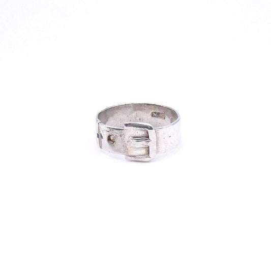 Antique silver buckle ring from 1881, a genuine antique treasure. - Collected