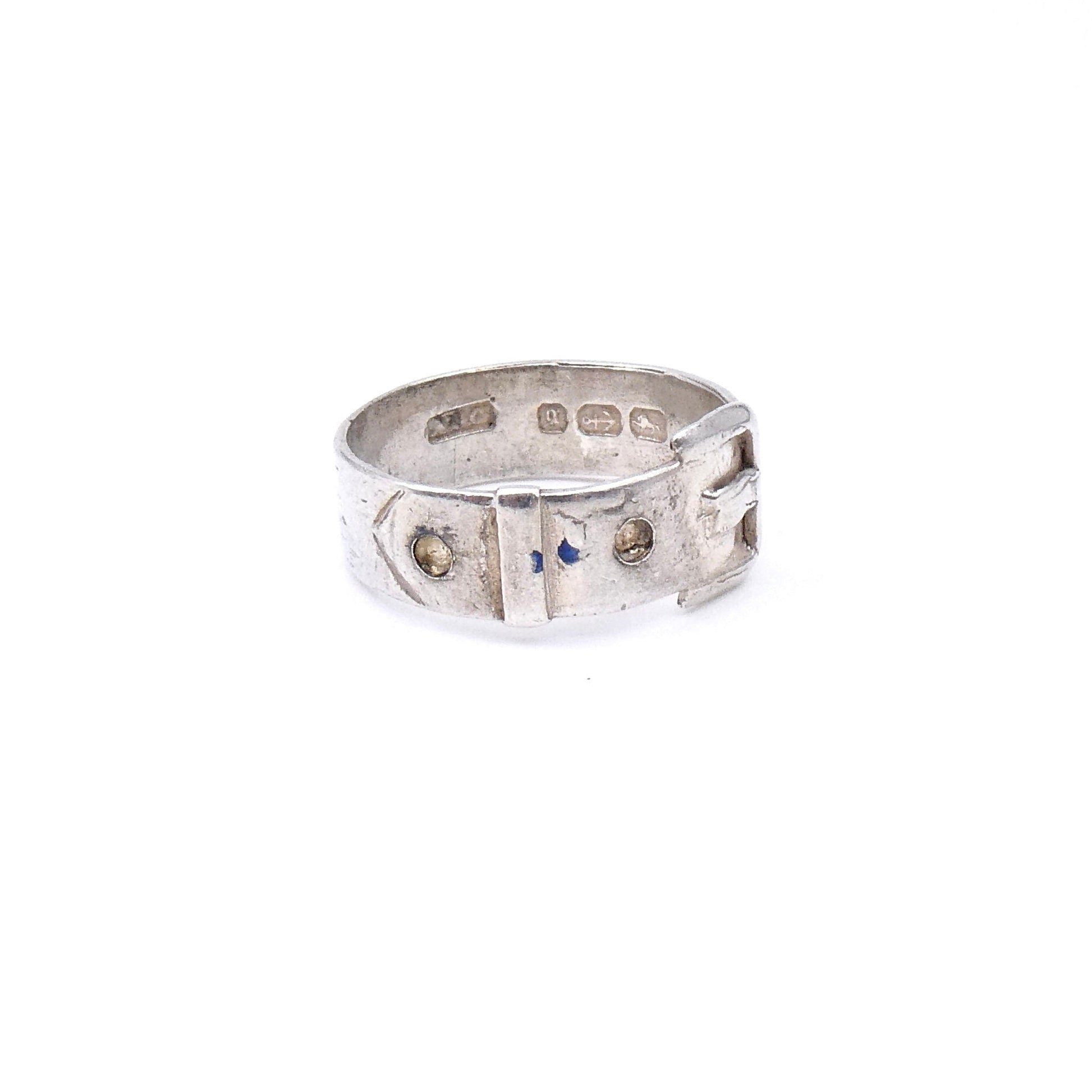 Antique silver buckle ring from 1881, a genuine antique treasure. - Collected