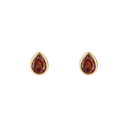 Garnet studs, gold plated on silver. - Collected