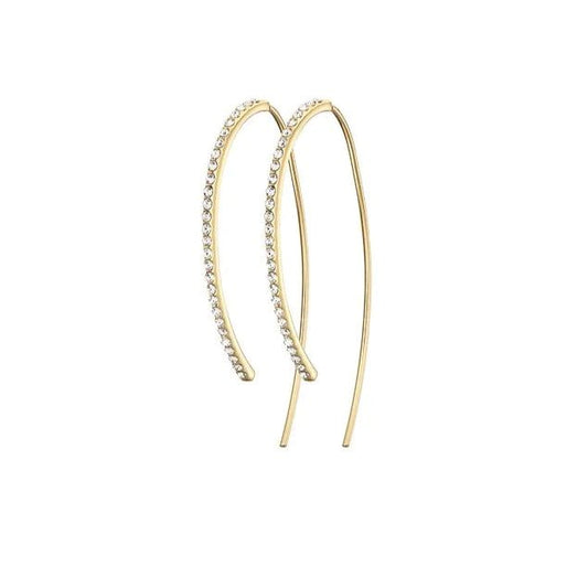 Gold curve pave earrings - Collected