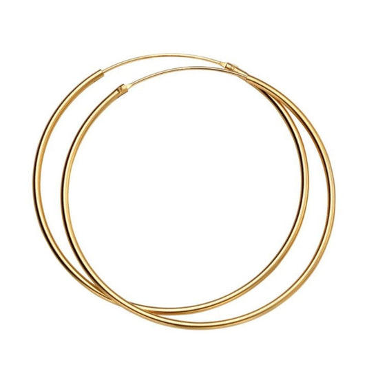 Gold plated on sterling silver Hoops 50mm. - Collected