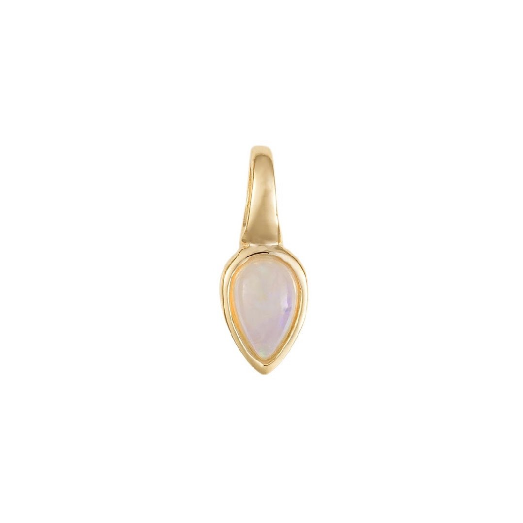 Gold plated pendant with an opal drop on a fine chain, opal for October. - Collected
