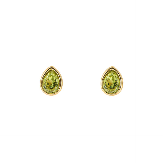 Peridot studs, gold plated on silver. - Collected