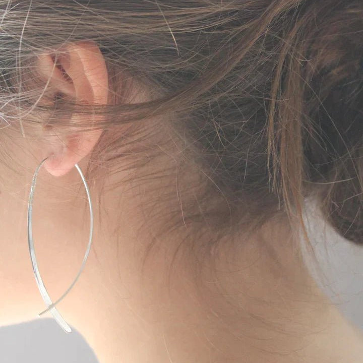 Silver crossover earrings by Mary K Jewellery - Collected