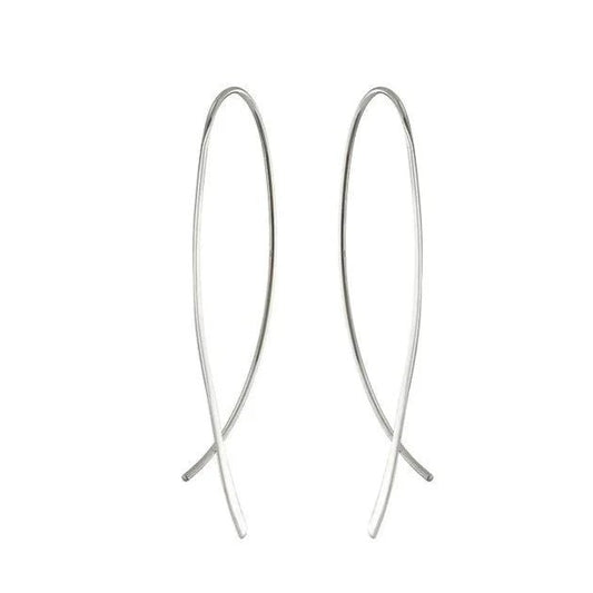 Silver crossover earrings by Mary K Jewellery - Collected
