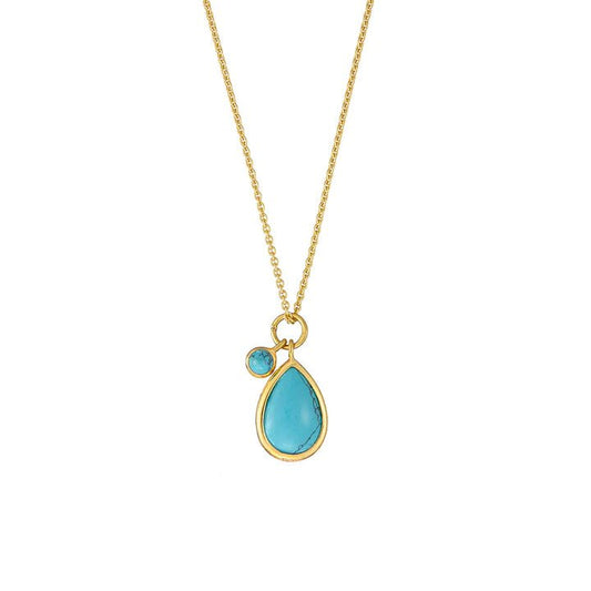 Turquoise Teardrop Necklace by Mary K. - Collected