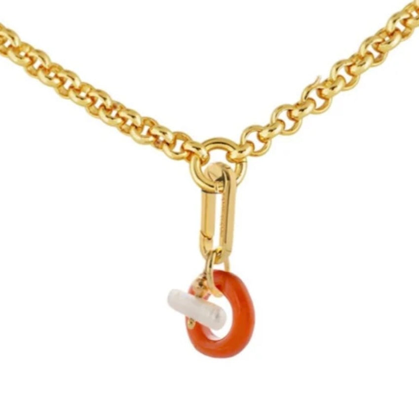 Toggle Necklace with Glass & Pearl