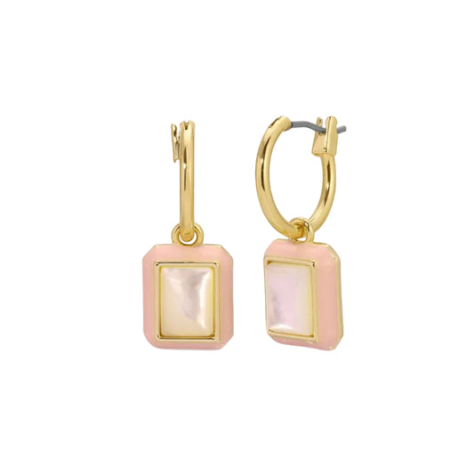 Blush enamel & Mother of Pearl Earrings
