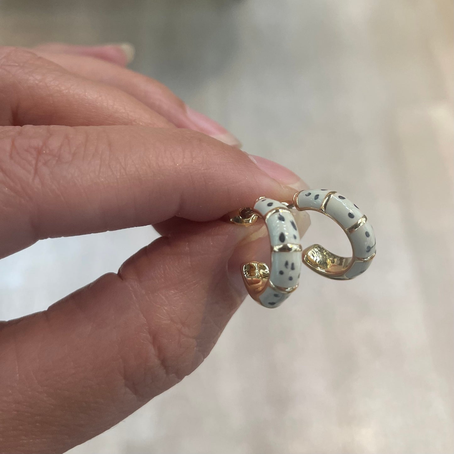 Dalmatian Jasper Hoops