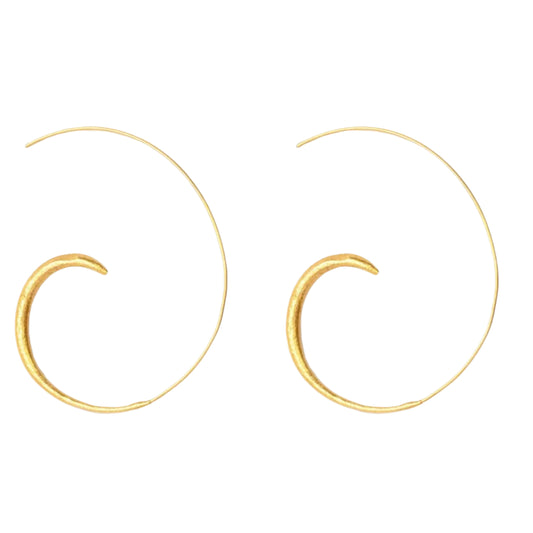 Aegina gold Pull through Hoop Earrings