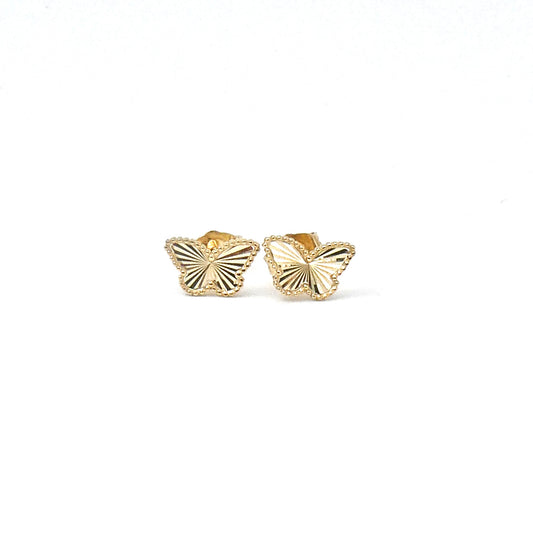 A 9kt gold faceted butterfly studs
