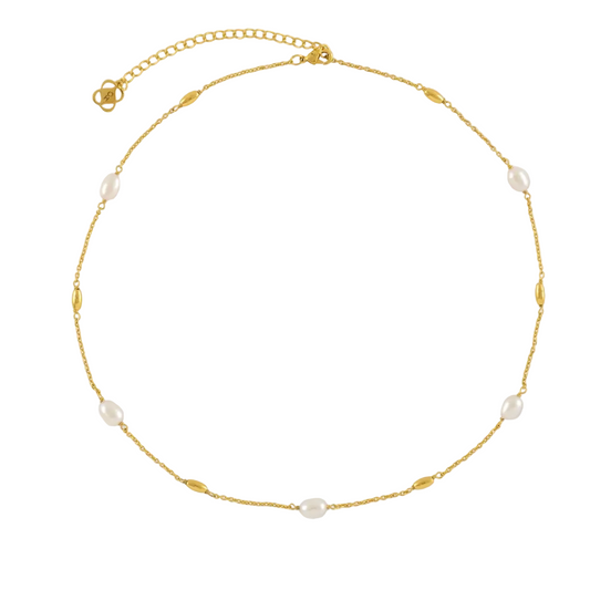 Lyra pearl beaded necklace