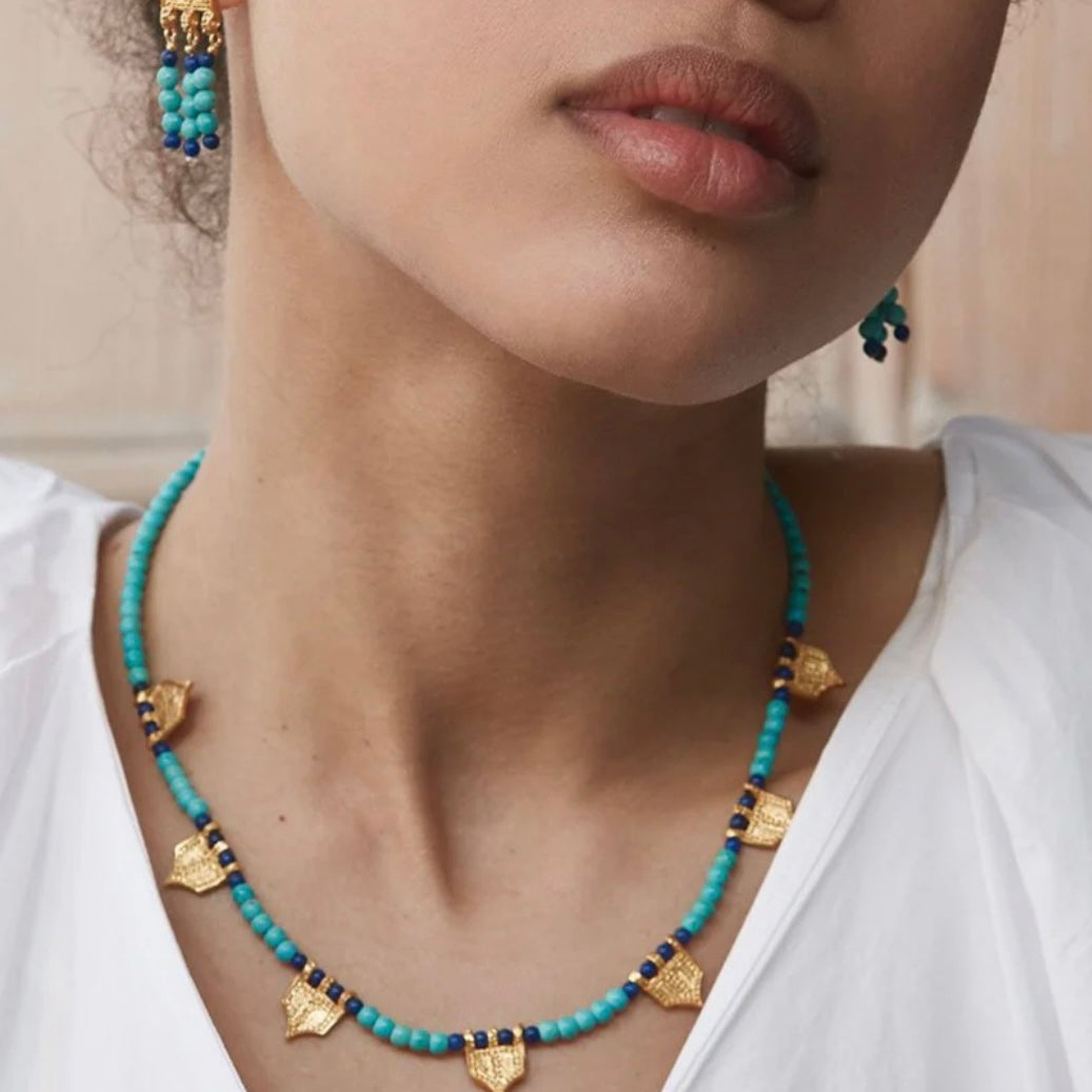 Riva Turquoise and Lapis Necklace