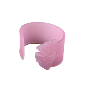 Ginkgo cuff in frosted pink