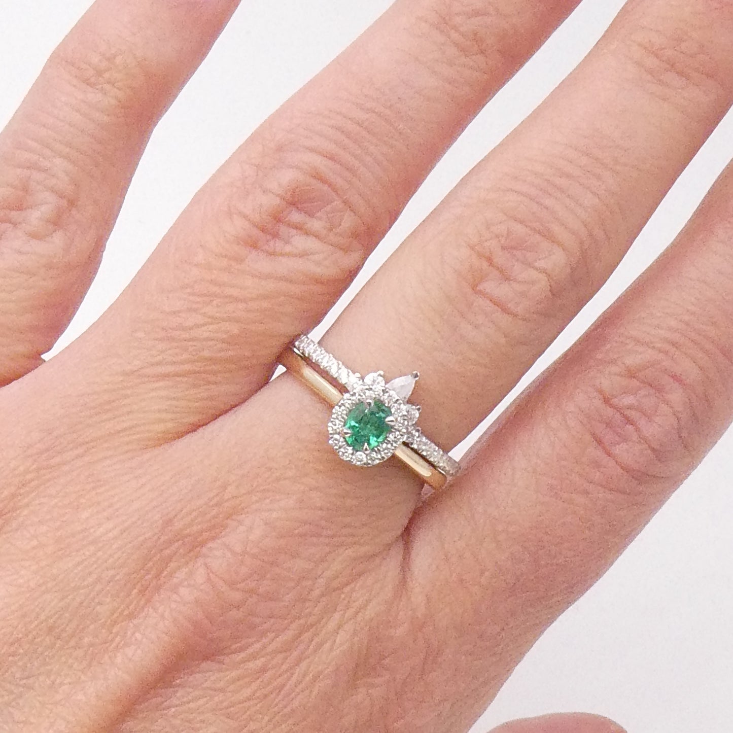 A New Marquise crown stacking Ring in 9kt white gold.