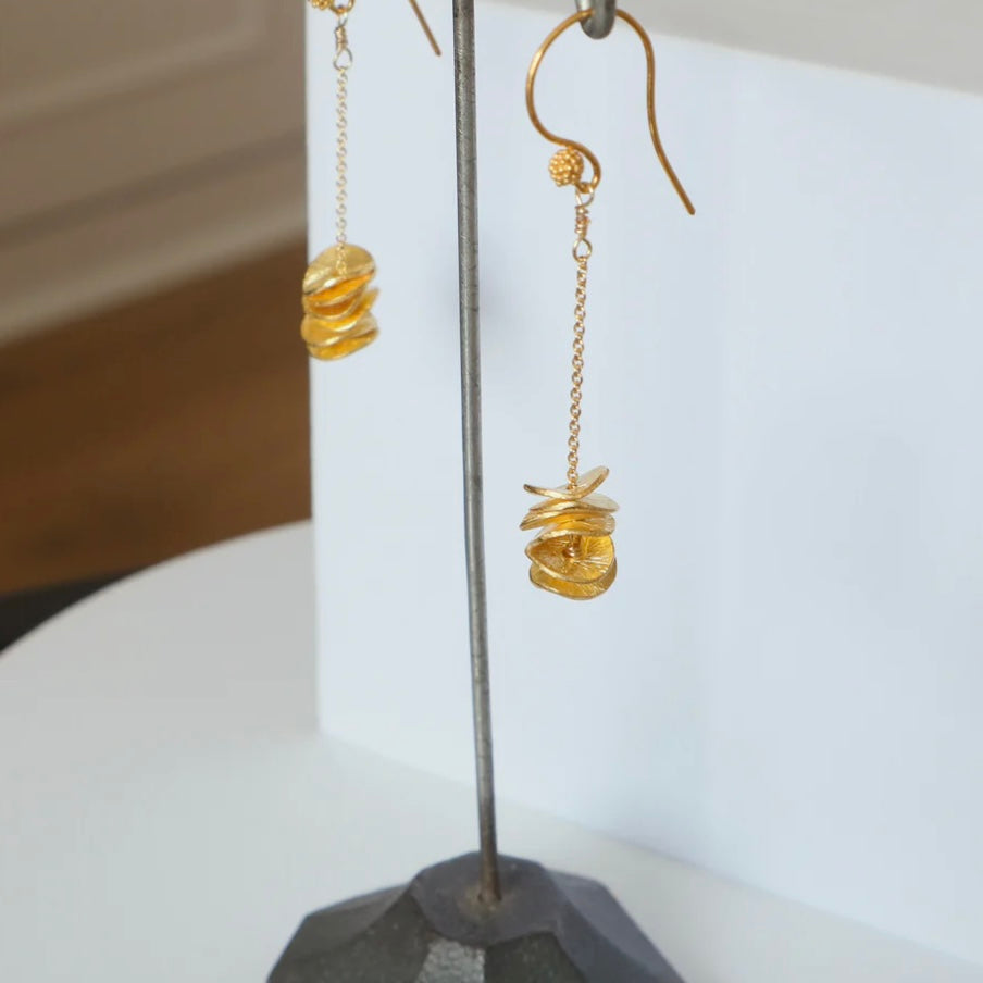 Gold stacking earrings