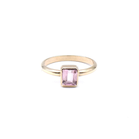 Pink Topaz 9kt gold Ring, Preowned Ring.